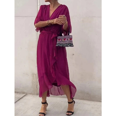 Rosafah | Women's Elegant Chiffon Dress | Midi