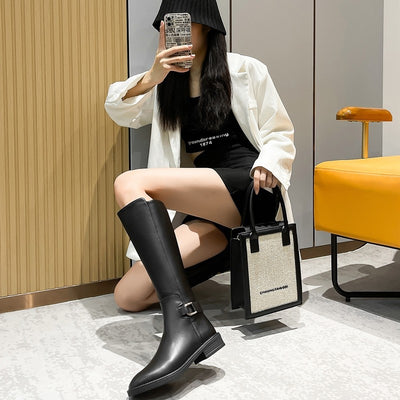 Edna | Women's Knee High Boots| V-Slit