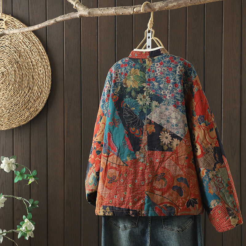 Tarvone | Women’s Print Pocket Detail Blazer | Retro Look & Clean Finish