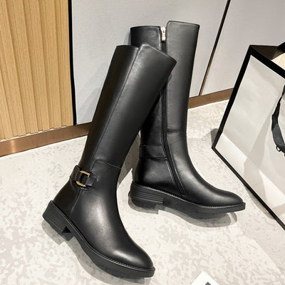 Edna | Women's Knee High Boots| V-Slit