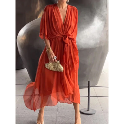 Rosafah | Women's Elegant Chiffon Dress | Midi