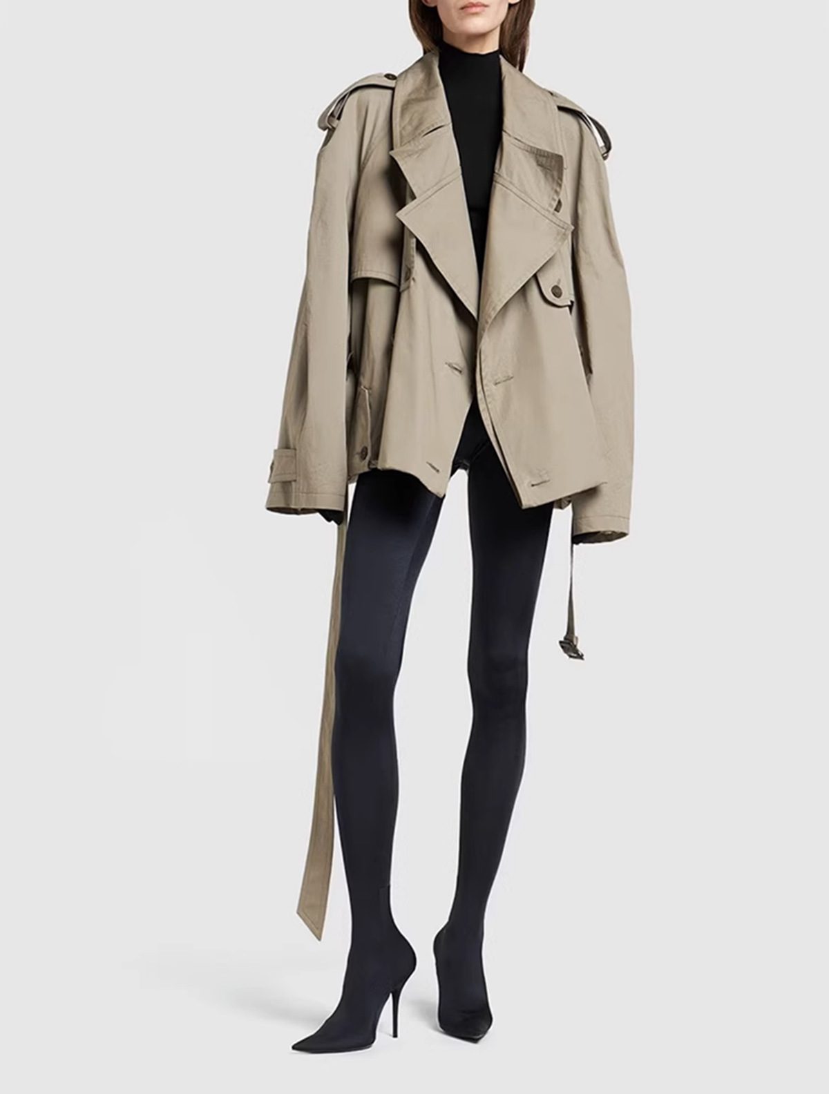 Lioris | Women’s Modern and Versatile Design Cropped Trench Jacket