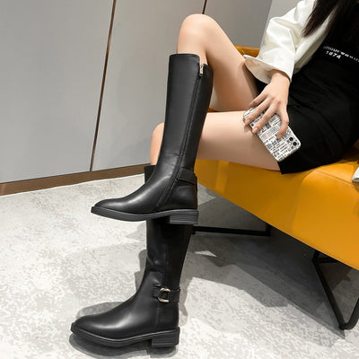 Edna | Women's Knee High Boots| V-Slit