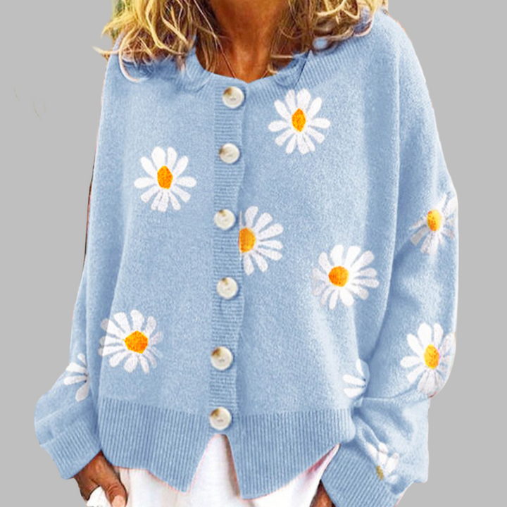 Floral Knit Sweater for Women