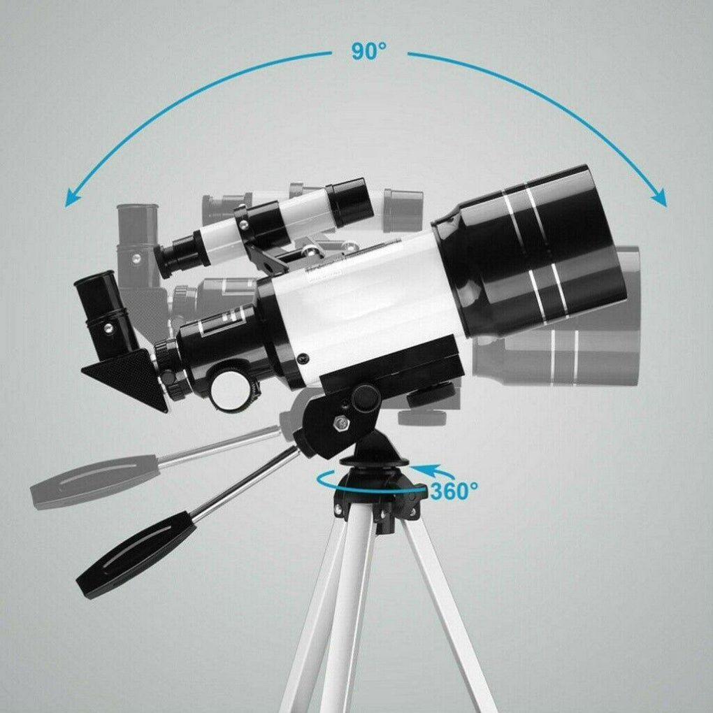Professional Astronomical 150x Magnification Refracting Telescope 300/70mm With Tripod Phone Adapter 5