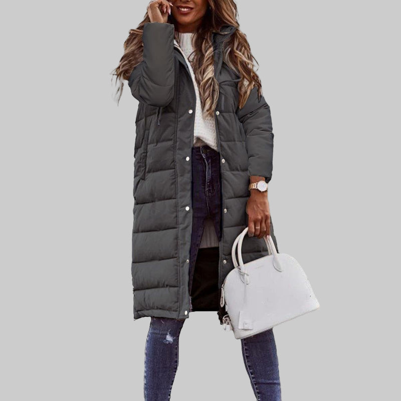Women’s Quilted Long Hooded Jacket