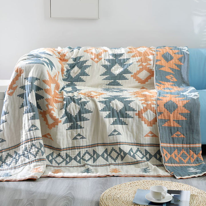 100% Cotton Reversible Muslin Gauze Blanket