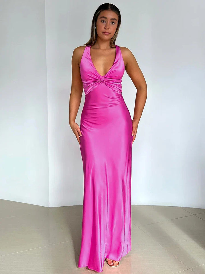 Women's Evening Gown Sleeveless Halter Neck