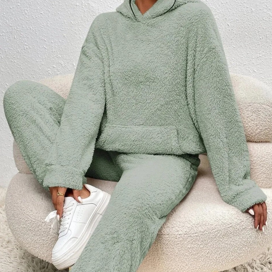 Ultra-Comfortable Teddy Lounge Set with Hoodie