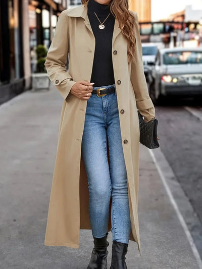 Celvara | Women's Timeless Long Trench Coat | Sophisticated
