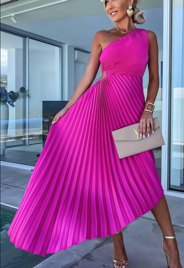 Halley | Women's Elegant One Shoulder Dress | Midi