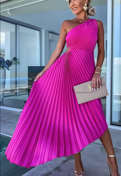 Halley | Women's Elegant One Shoulder Dress | Midi