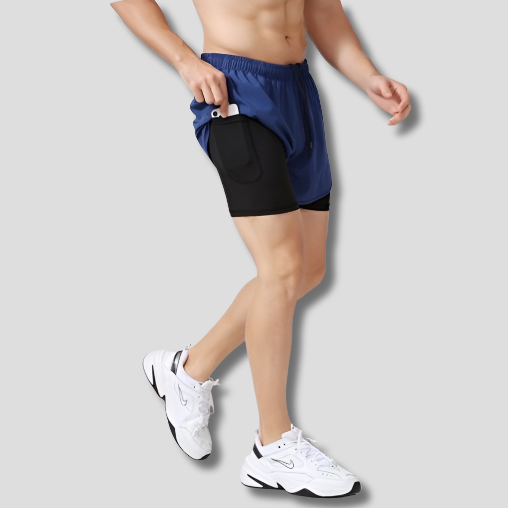 Quick-Dry Men's Running Shorts with Zipper