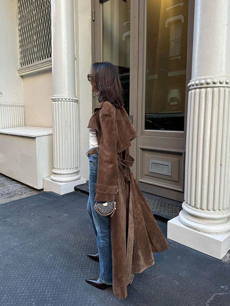 Shyrin | Women’s Double-Breasted Trench Coat | Sleek Layering