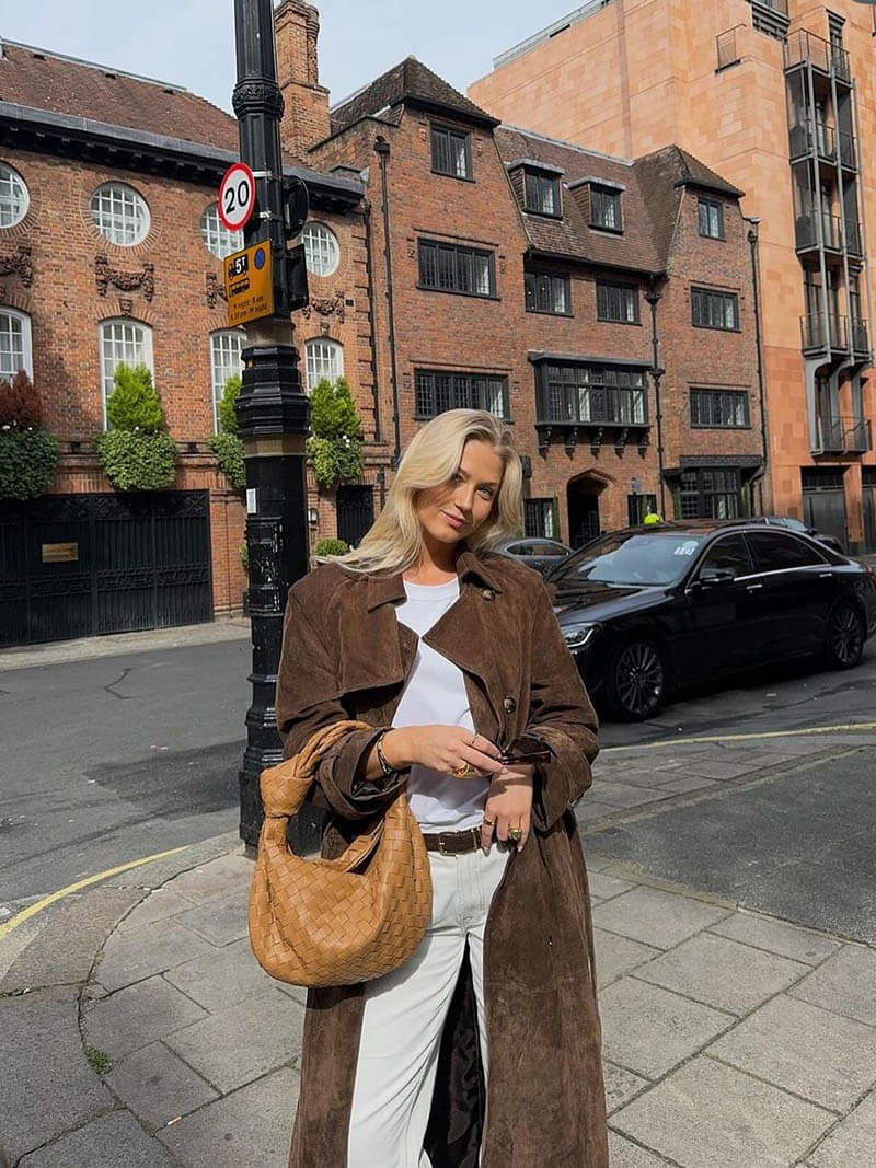 Shyrin | Women’s Double-Breasted Trench Coat | Sleek Layering