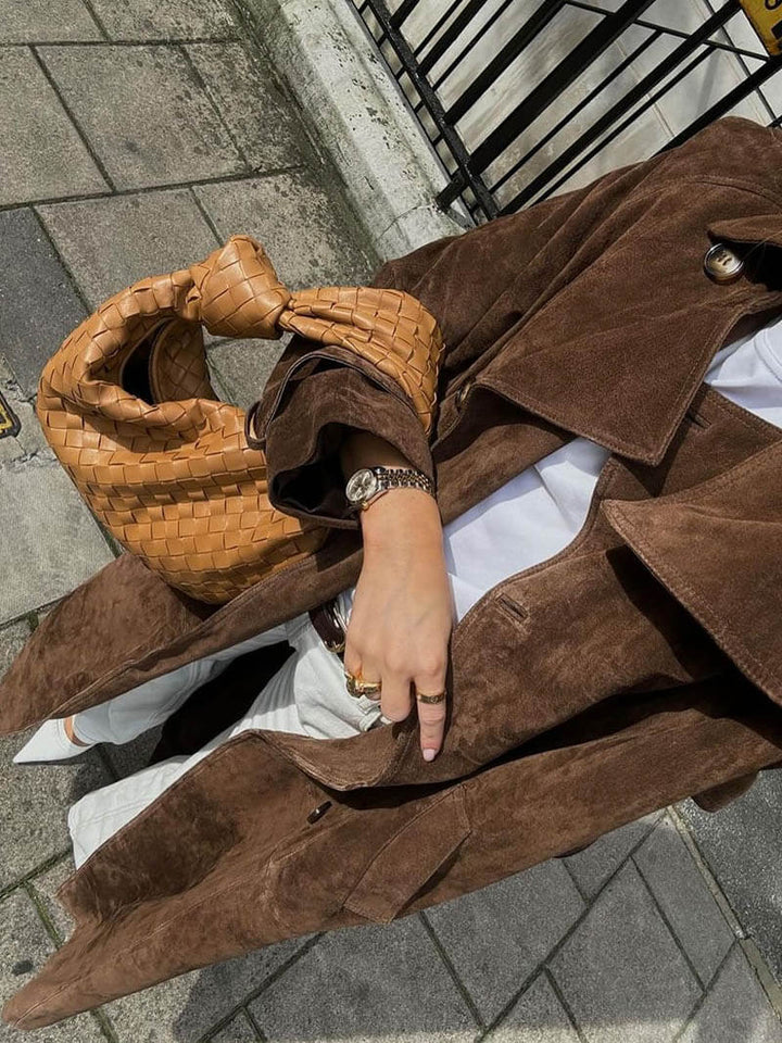 Shyrin | Women’s Double-Breasted Trench Coat | Sleek Layering