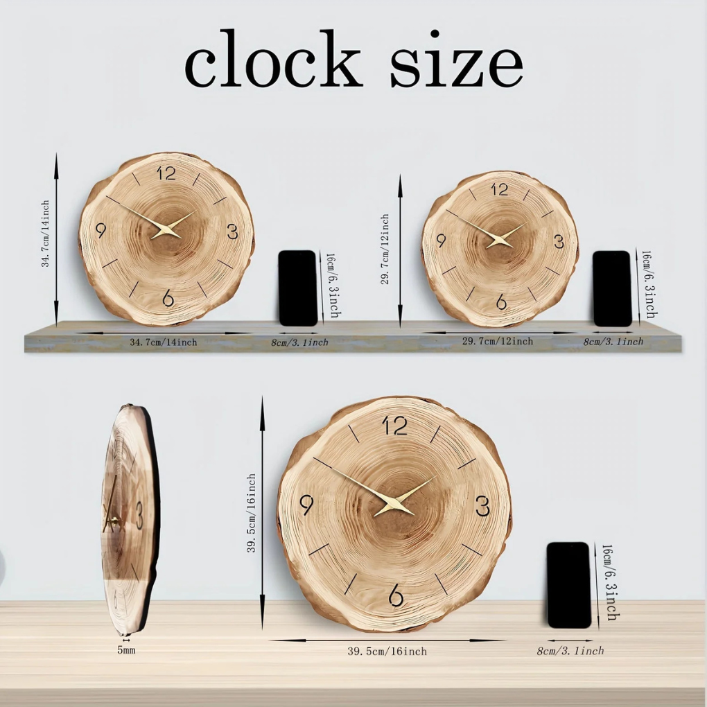 Silent Wooden Wall Clock