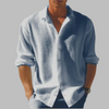 Lightweight Men’s Solid Color Cotton Linen Shirt