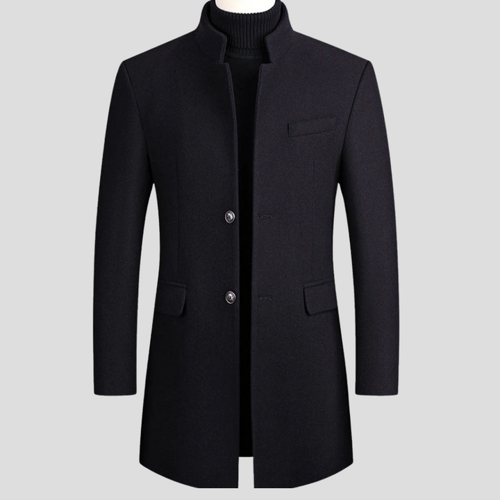 Men’s Elegant Wool-Blend Coat