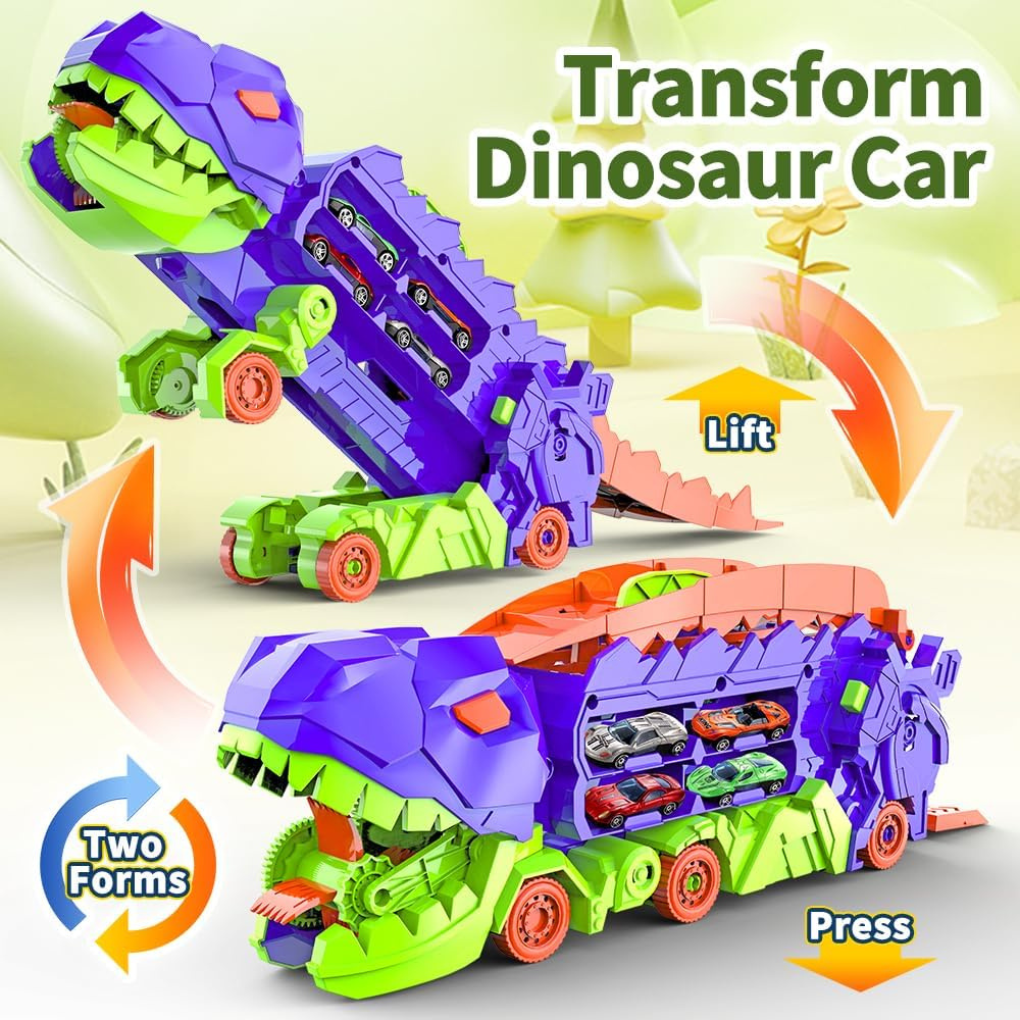 Dino City Transporter – Race Track & Transformable Truck