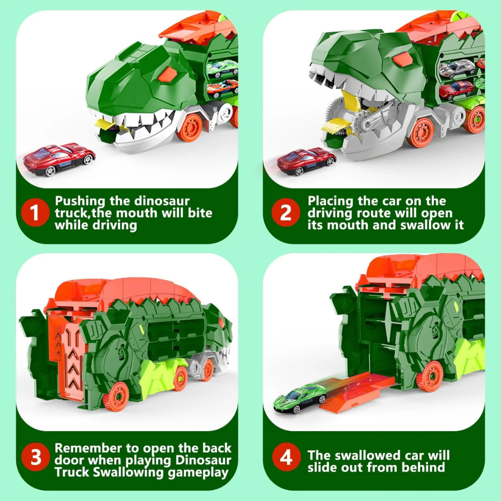 Dino City Transporter – Race Track & Transformable Truck