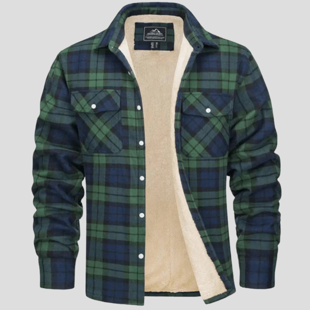 Men’s Plaid Jacket with Fleece Lining