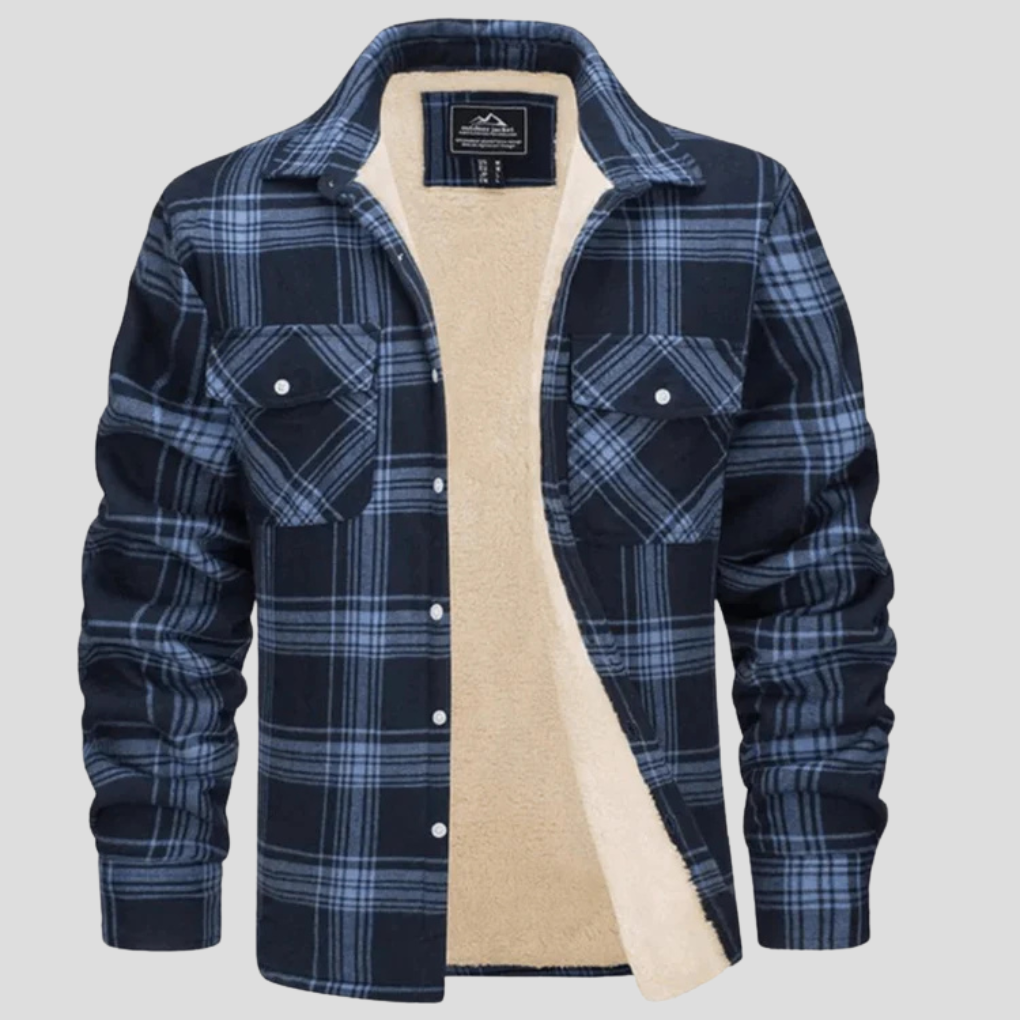 Men’s Plaid Jacket with Fleece Lining