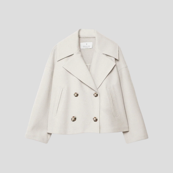 Chic Double-Breasted Short Coat – Elegant & Timeless