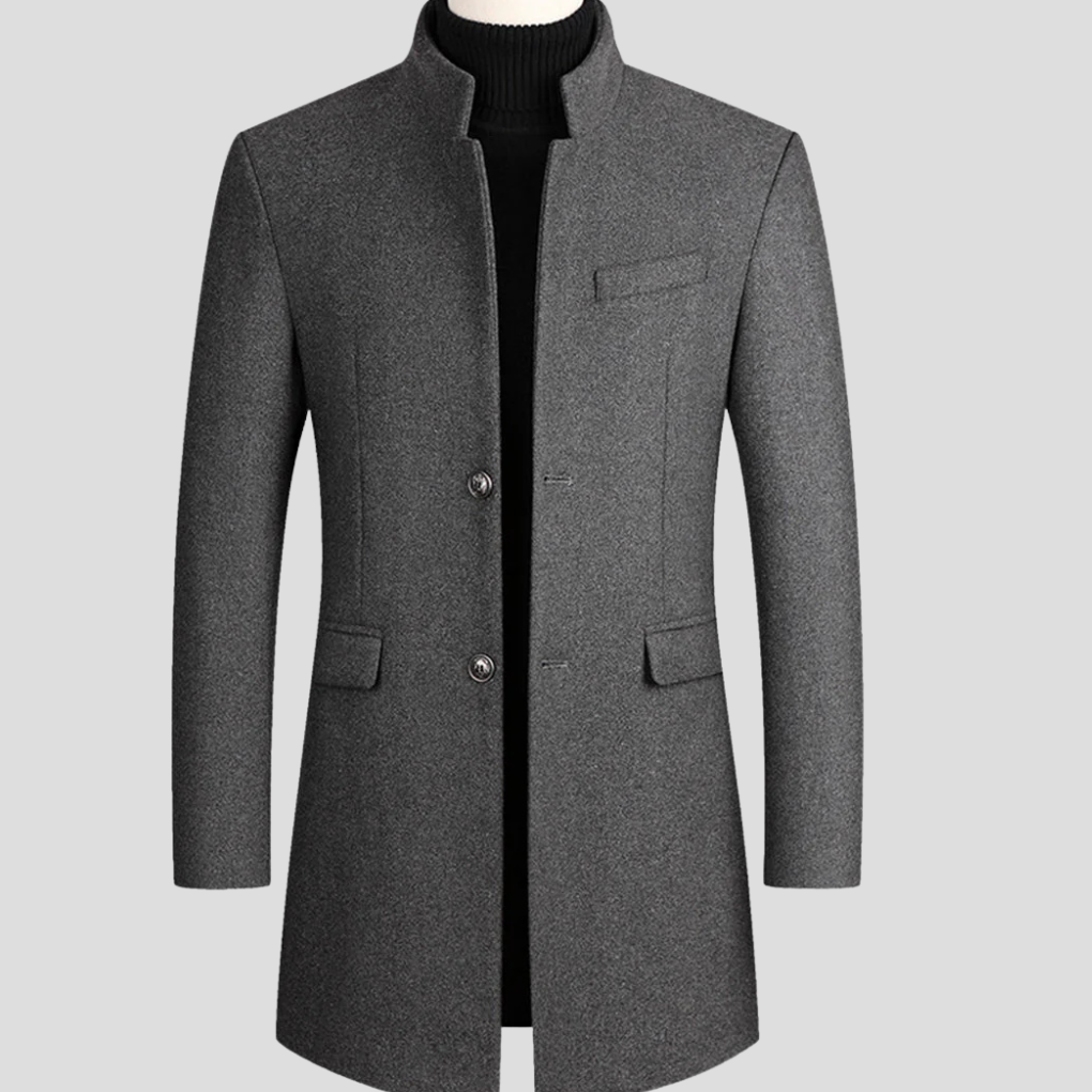Men’s Elegant Wool-Blend Coat