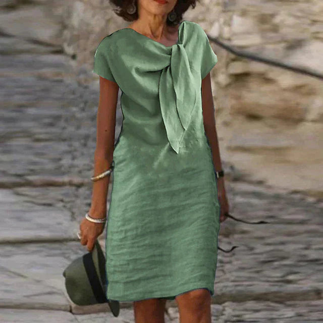 Women's Elegant Short Sleeve Sheath Dress (Mini Length)