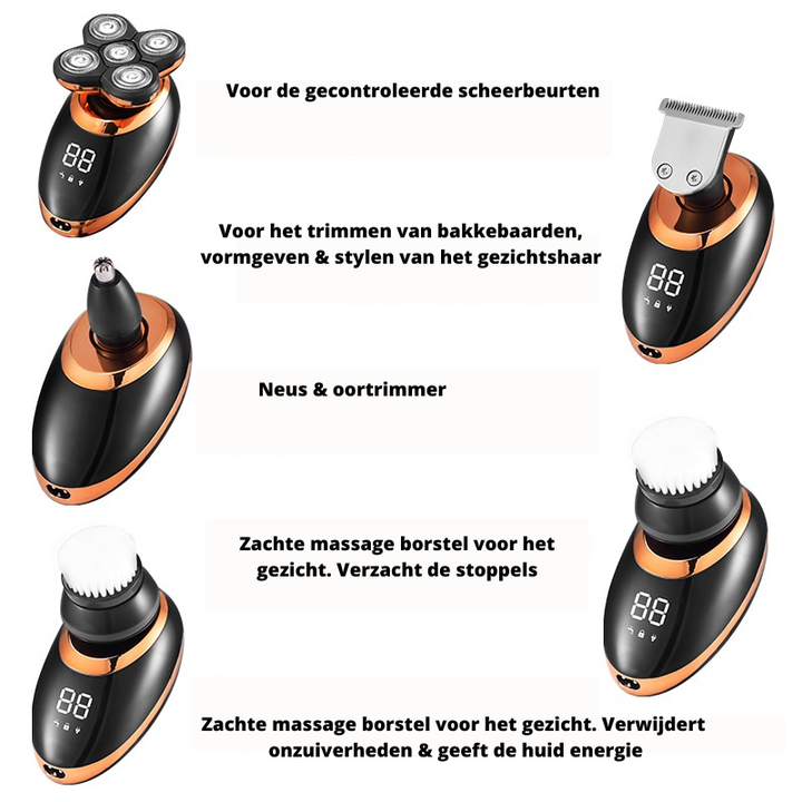 Waterproof Cordless Multifunctional Trimmer and Shaver for Men
