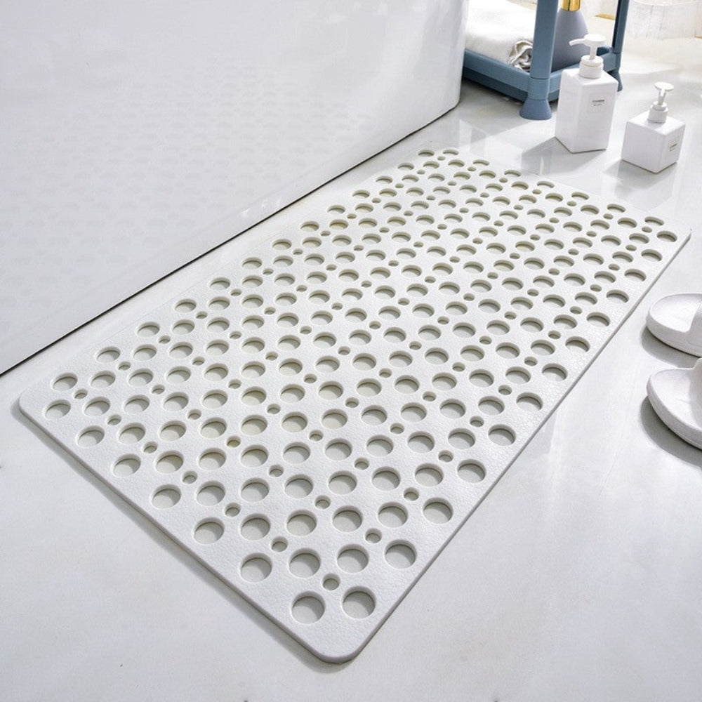 Quick Drain Anti-Slip Shower Mat with Suction Cups for Secure Grip