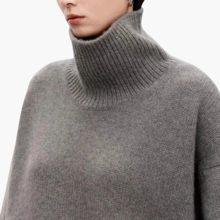 Women’s Oversized High-Neck Sweater – Relaxed Knit Layer