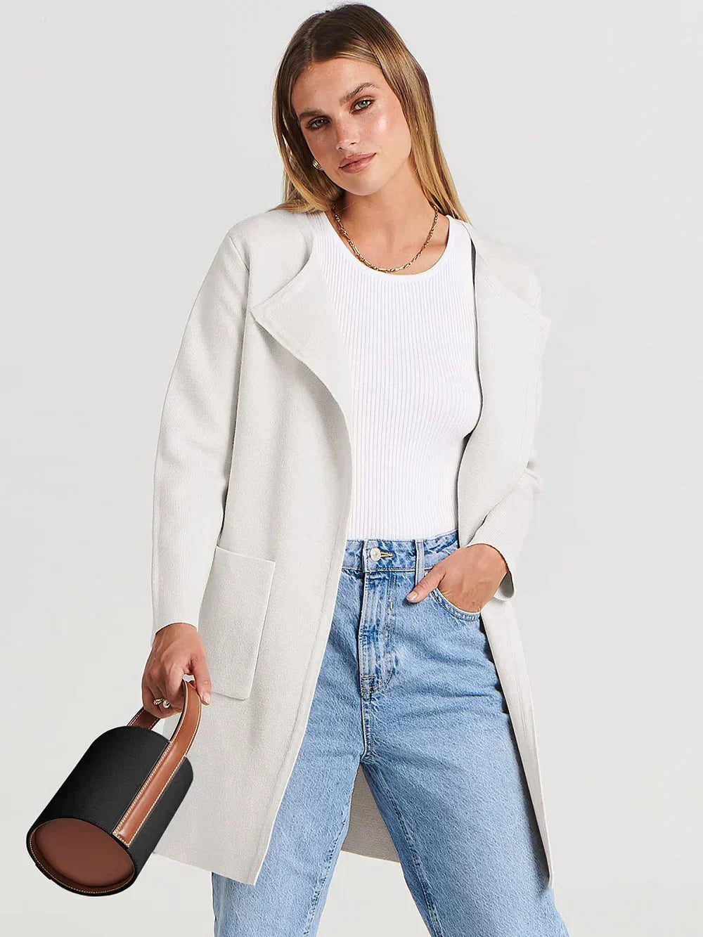 Calvienne | Women’s Simple Drape & Everyday Layer Classic Coat
