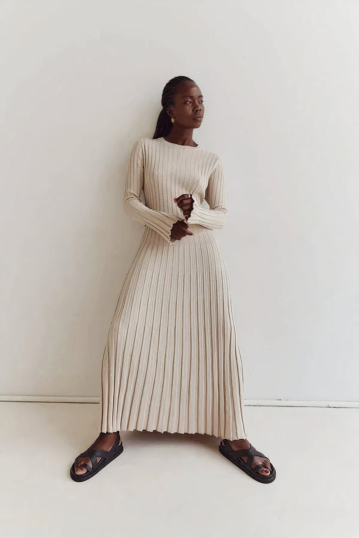 Alena | Women's Ribbed Knit Midi Dress | Casual