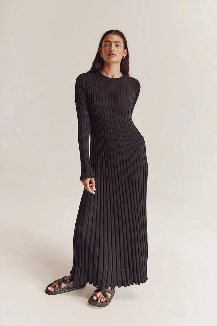 Alena | Women's Ribbed Knit Midi Dress | Casual