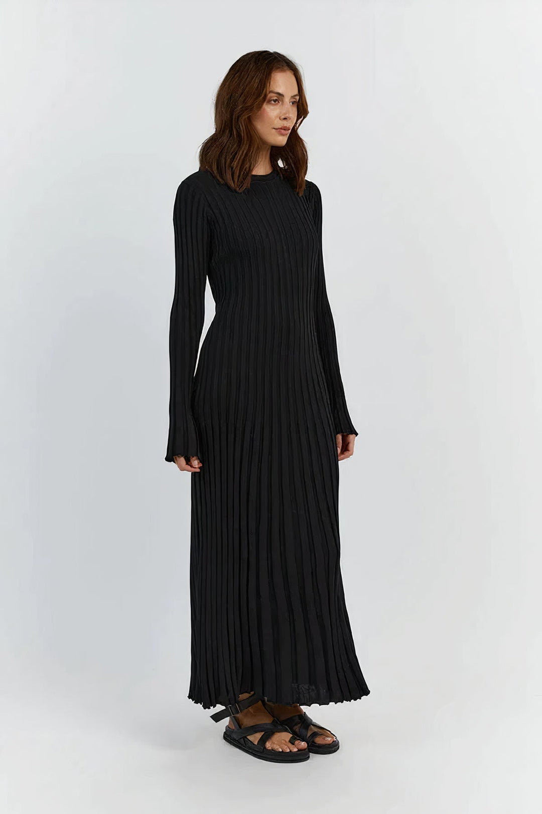Alena | Women's Ribbed Knit Midi Dress | Casual