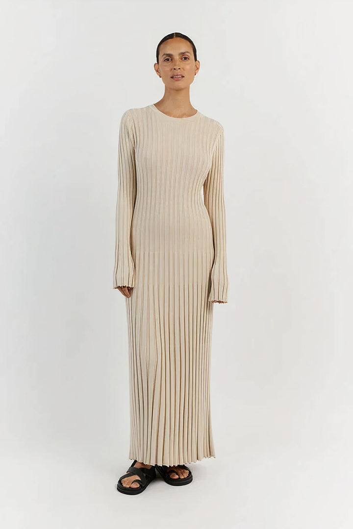 Alena | Women's Ribbed Knit Midi Dress | Casual
