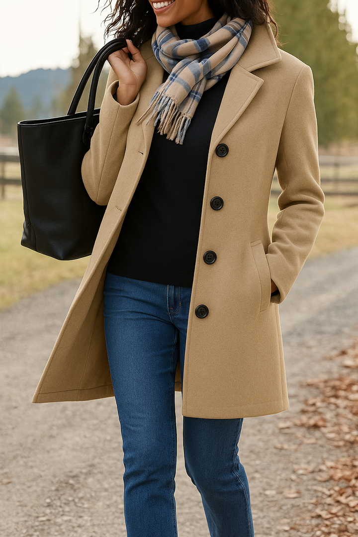 Alsenne | Women's Buttoned Coat | Classic & Practical