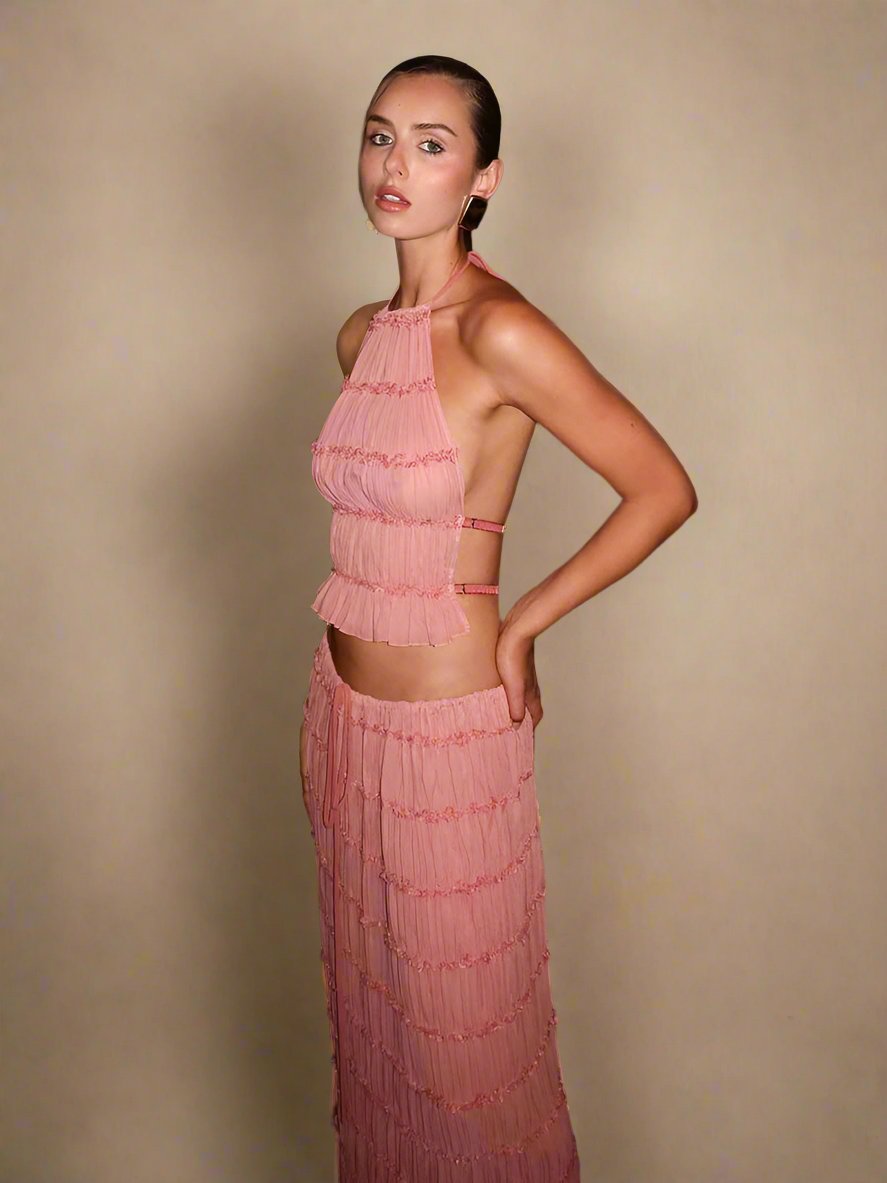 Anita | Women's Backless Top And Long Skirt Set | Stylish
