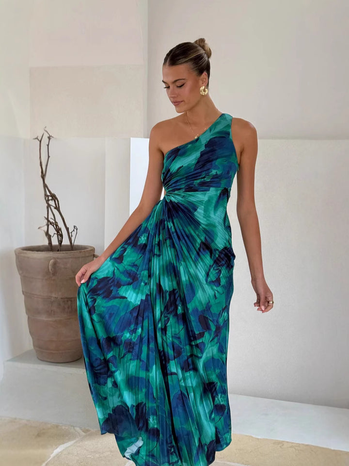 Barzilio | Women's Asymmetrical Party Maxi Dress | Halter Neck