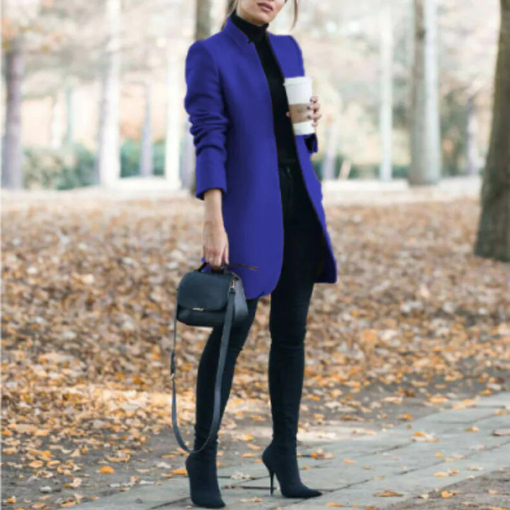 Women’s Stand-Collar Winter Coat  – Elegant Over-Layer with Classic Warmth