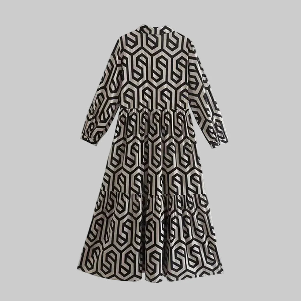 Women’s Long-Sleeve Geometric Dress
