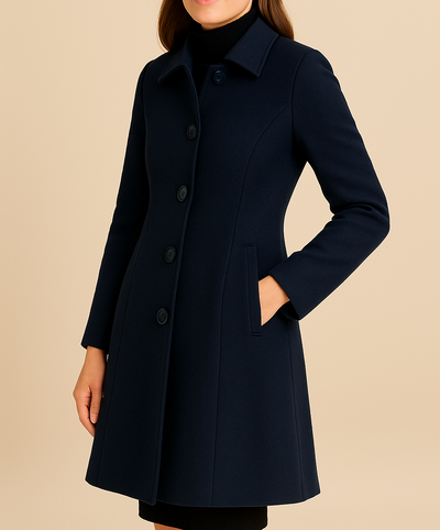 Divessia | Women’s Long Elegant Coat | Sleek Shape & Cold-Weather Warmth