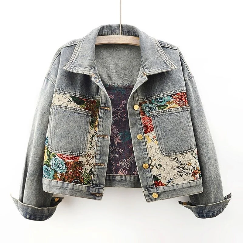 Women’s Floral Denim Jacket