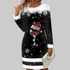 Christmas Round-Neck Printed Sweatshirt Dress – Festive Casual Flair
