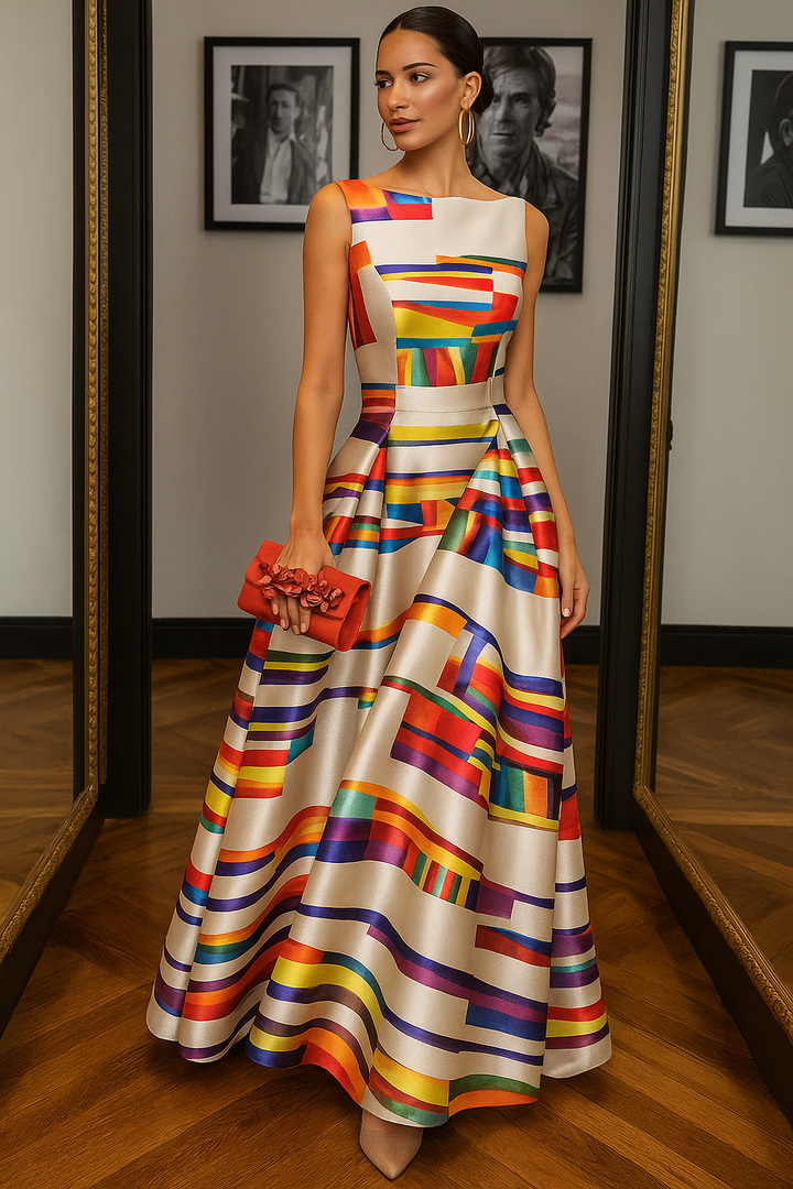 Dylah | Women's Modern Print Maxi Dress | Long