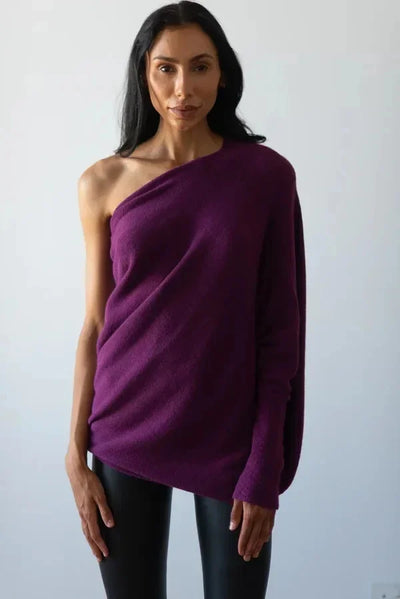 Elvyna | Women's Draped Asymmetric Sweater | Cozy & Stylish