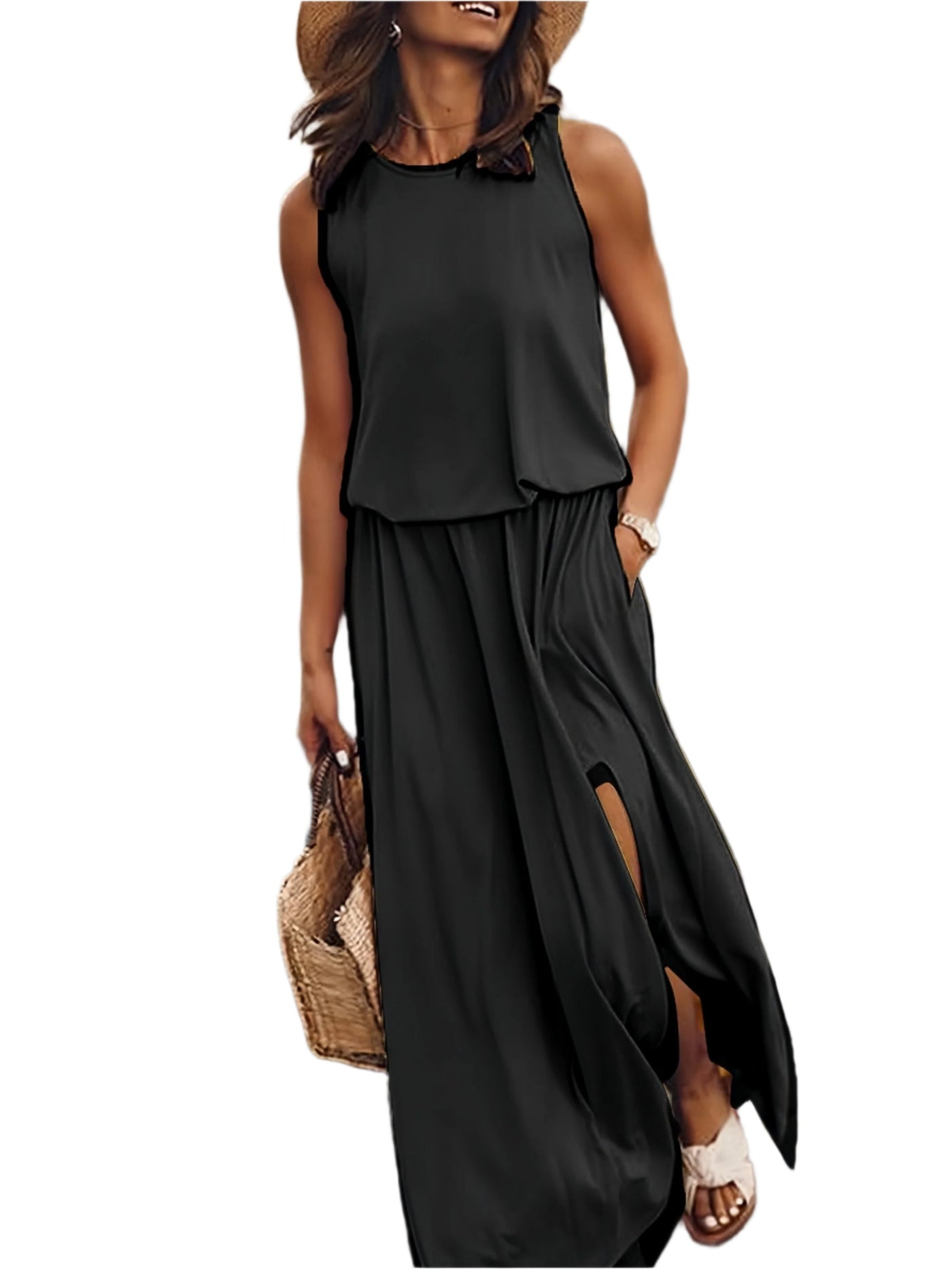 Eulalie | Women's Solid Boho Casual Maxi Dress