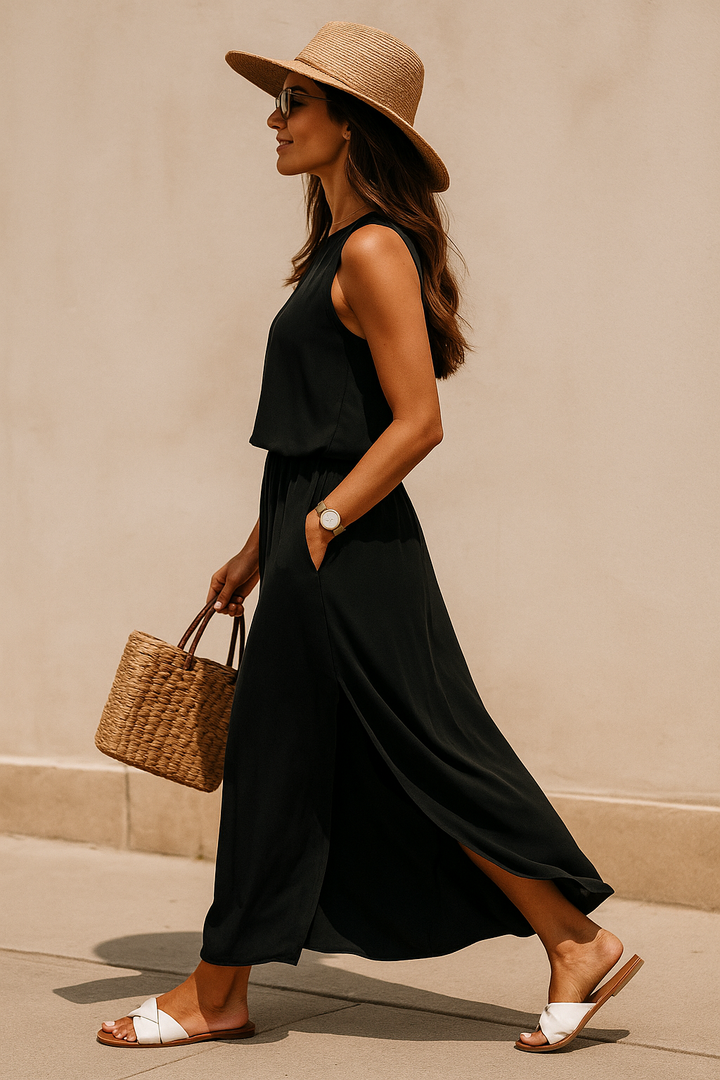 Eulalie | Women's Solid Boho Casual Maxi Dress